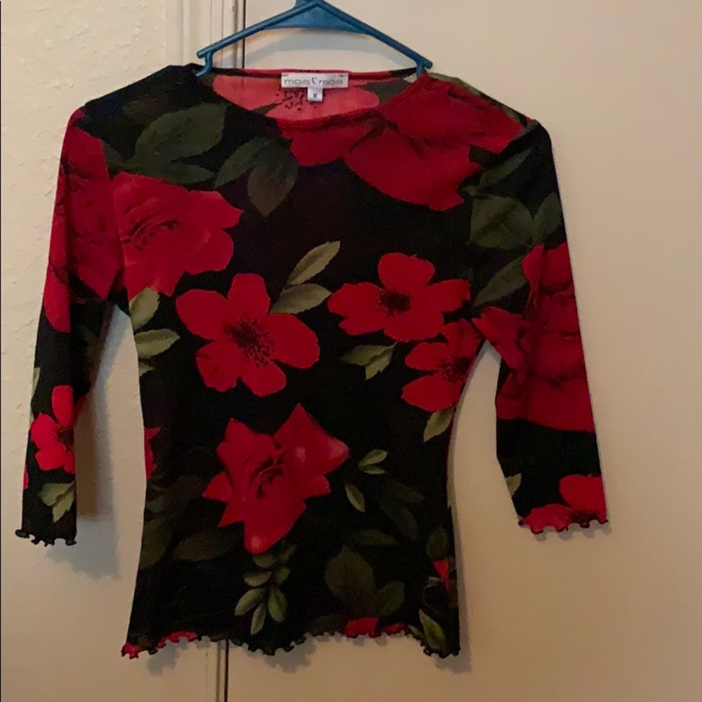 Flower sheer shirt